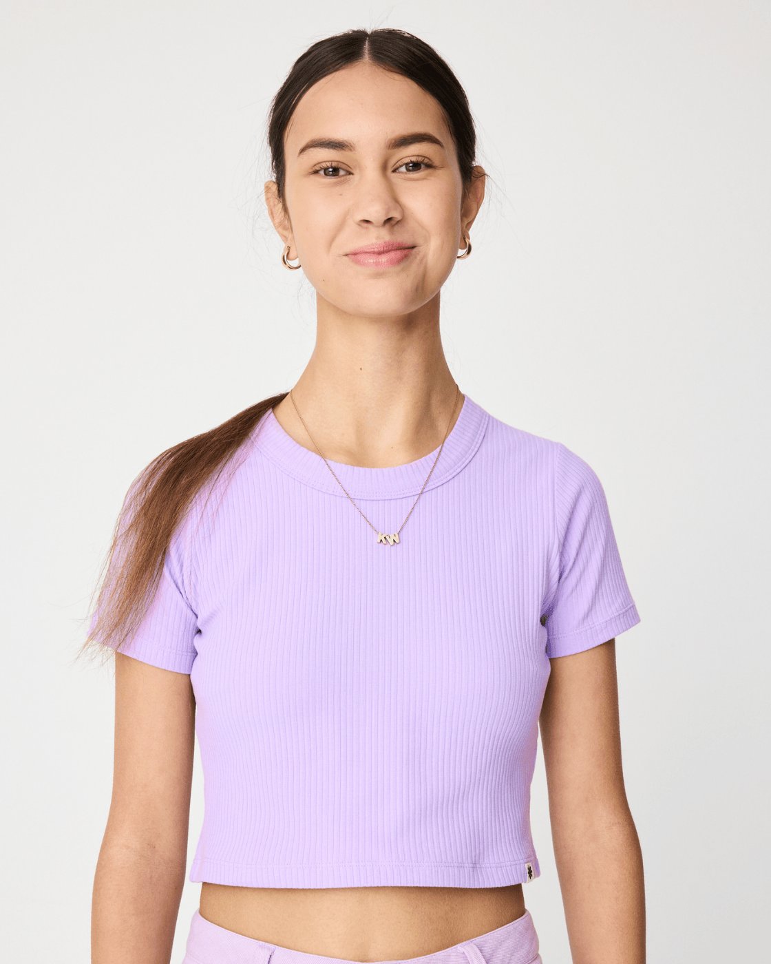 lilac baby tee - front view